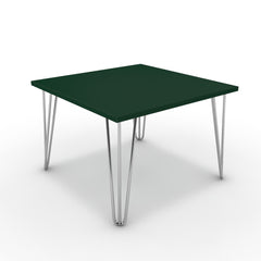 Dohányzóasztal - Linga króm lábbal - Forest zöld, méret: 60x60