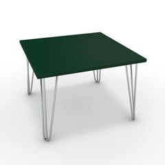 Dohányzóasztal - Linga króm lábbal - Forest zöld, méret: 60x60