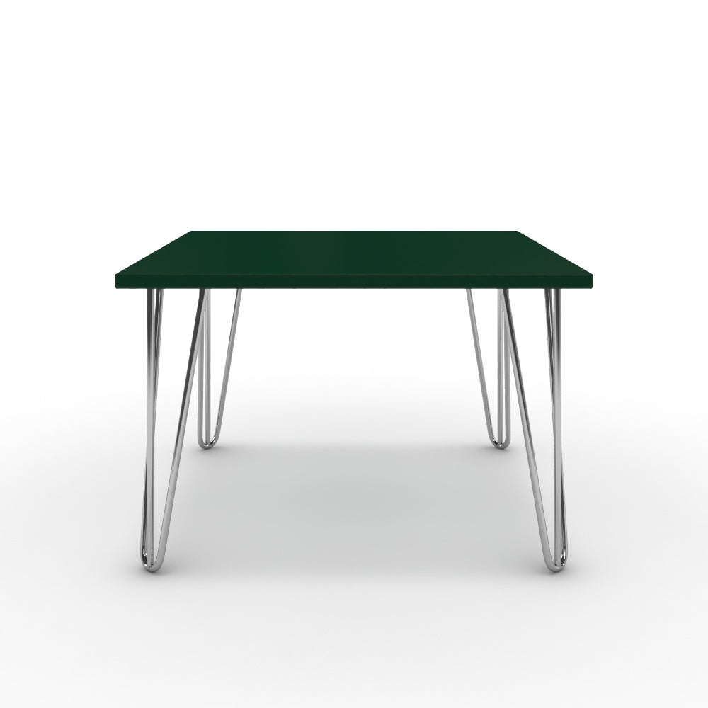 Dohányzóasztal - Linga króm lábbal - Forest zöld, méret: 60x60