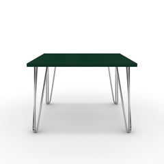 Dohányzóasztal - Linga króm lábbal - Forest zöld, méret: 60x60