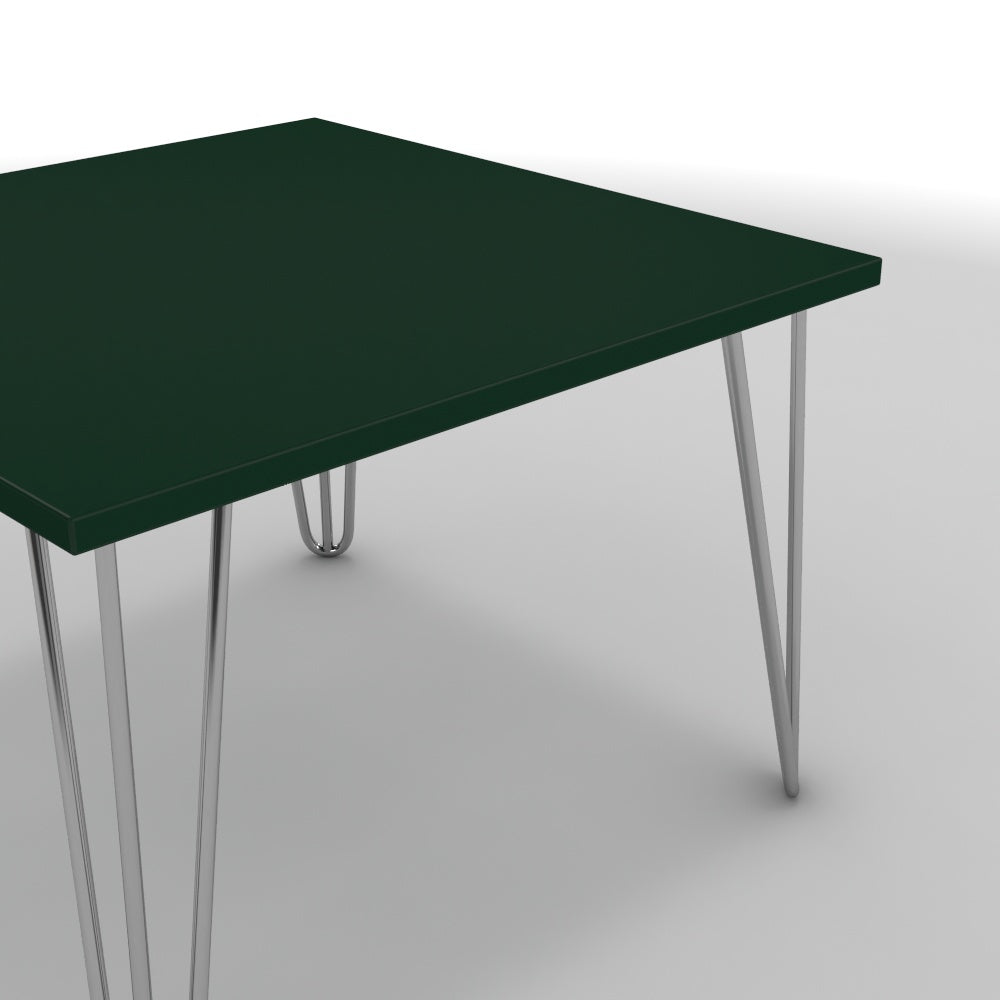 Dohányzóasztal - Linga króm lábbal - Forest zöld, méret: 60x60