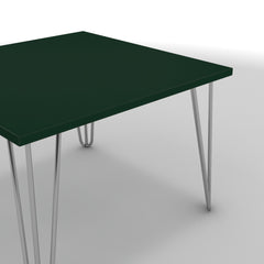 Dohányzóasztal - Linga króm lábbal - Forest zöld, méret: 60x60