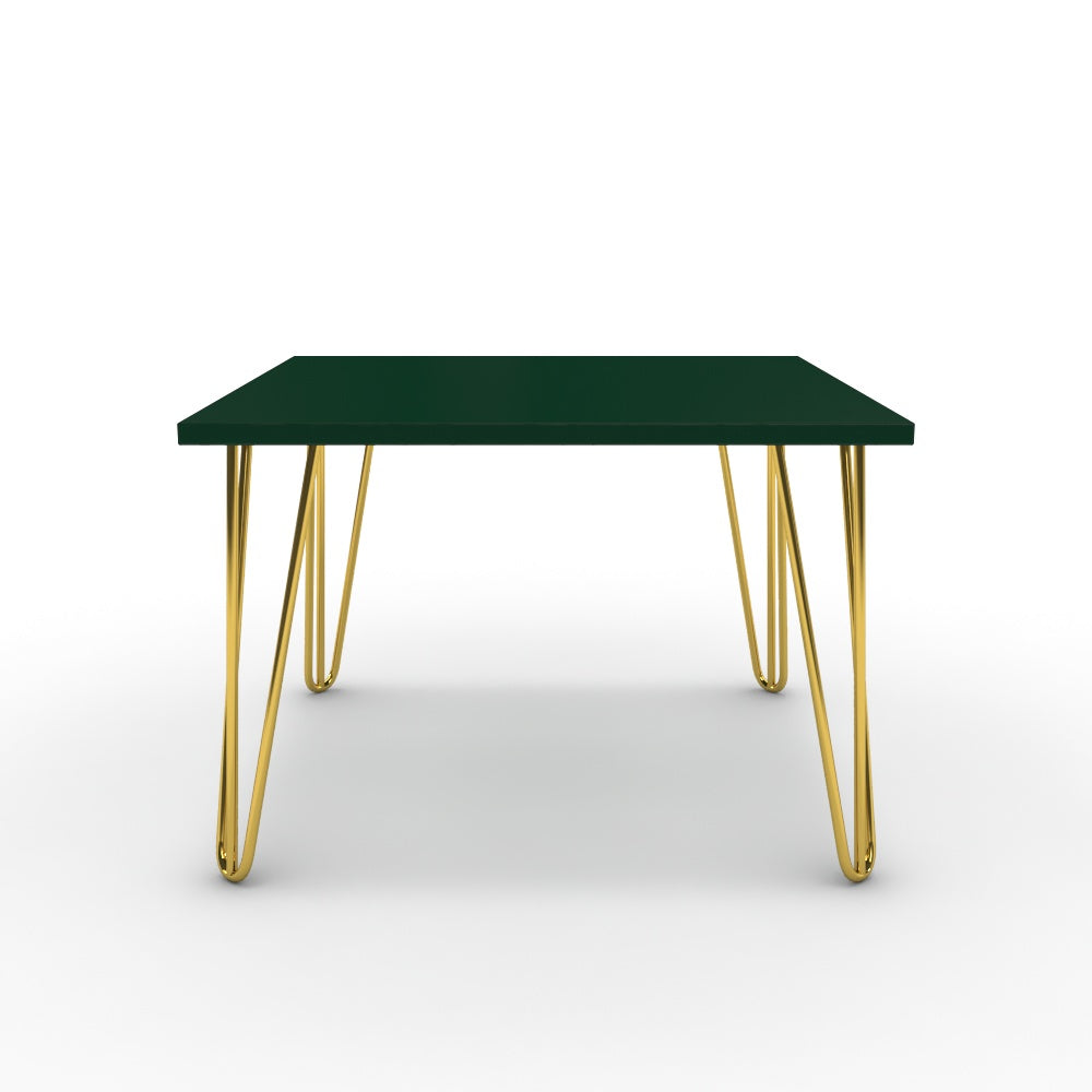 Dohányzóasztal - Linga arany lábbal - Forest zöld, méret: 60x60