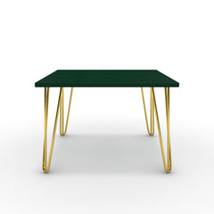 Dohányzóasztal - Linga arany lábbal - Forest zöld, méret: 60x60