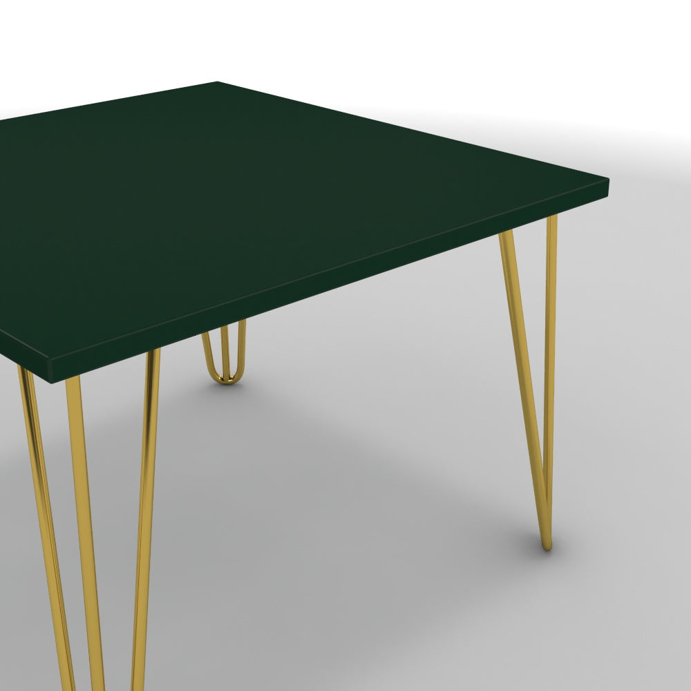 Dohányzóasztal - Linga arany lábbal - Forest zöld, méret: 60x60