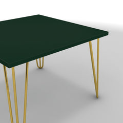 Dohányzóasztal - Linga arany lábbal - Forest zöld, méret: 60x60