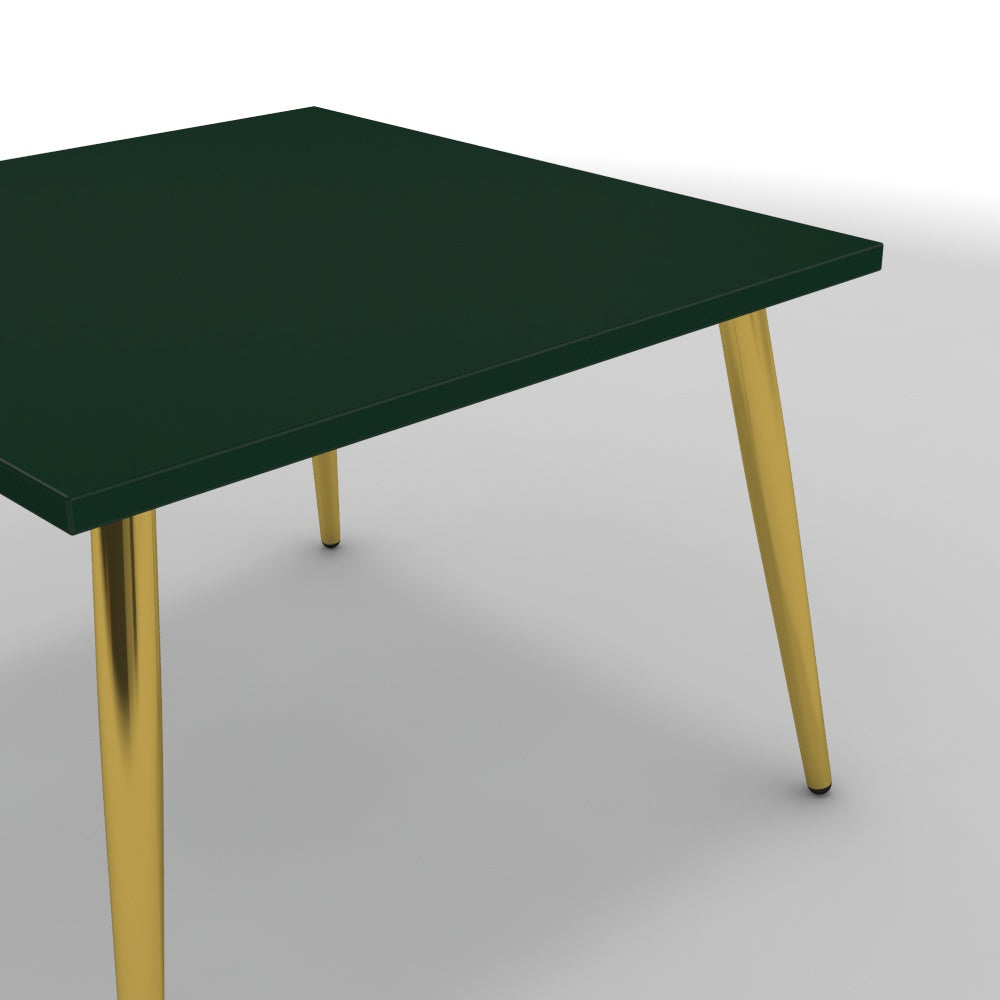 Dohányzóasztal - Manu arany lábbal - Forest zöld, méret: 60x60