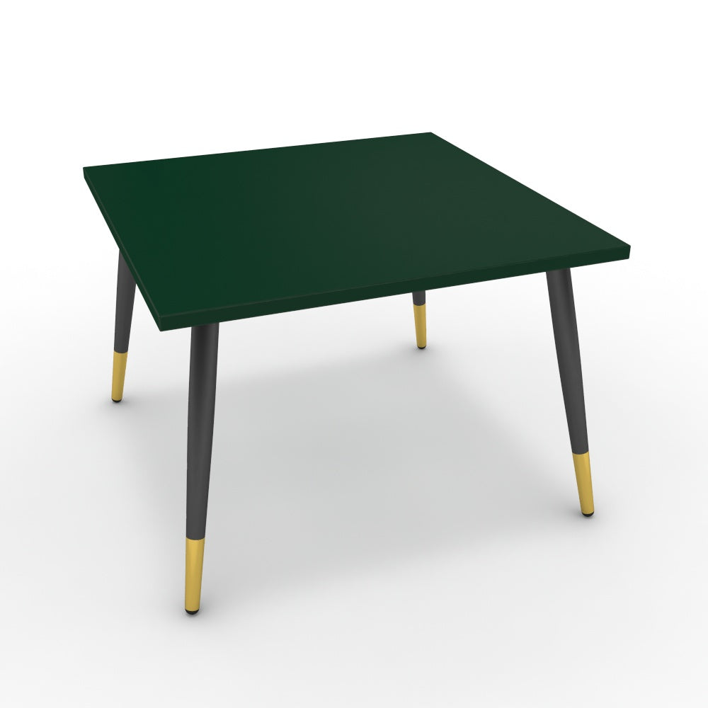 Dohányzóasztal - Manu fekete és arany lábbal - Forest zöld, méret: 60x60