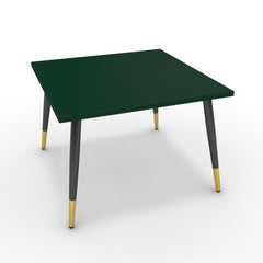 Dohányzóasztal - Manu fekete és arany lábbal - Forest zöld, méret: 60x60
