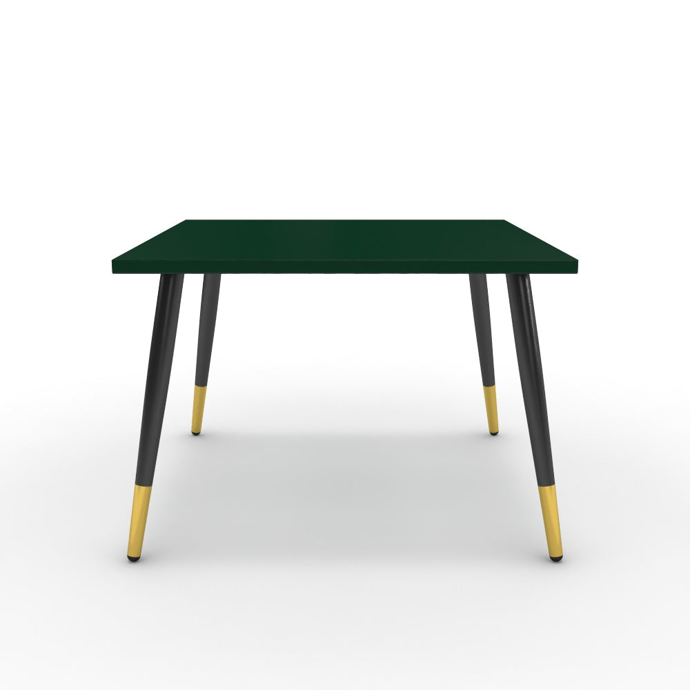 Dohányzóasztal - Manu fekete és arany lábbal - Forest zöld, méret: 60x60