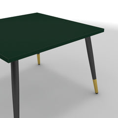 Dohányzóasztal - Manu fekete és arany lábbal - Forest zöld, méret: 60x60