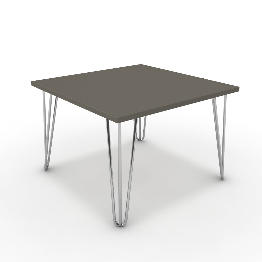 Dohányzóasztal - Linga króm lábbal - Fosszil szürke, méret: 60x60