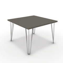 Dohányzóasztal - Linga króm lábbal - Fosszil szürke, méret: 60x60