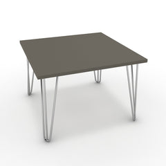 Dohányzóasztal - Linga króm lábbal - Fosszil szürke, méret: 60x60