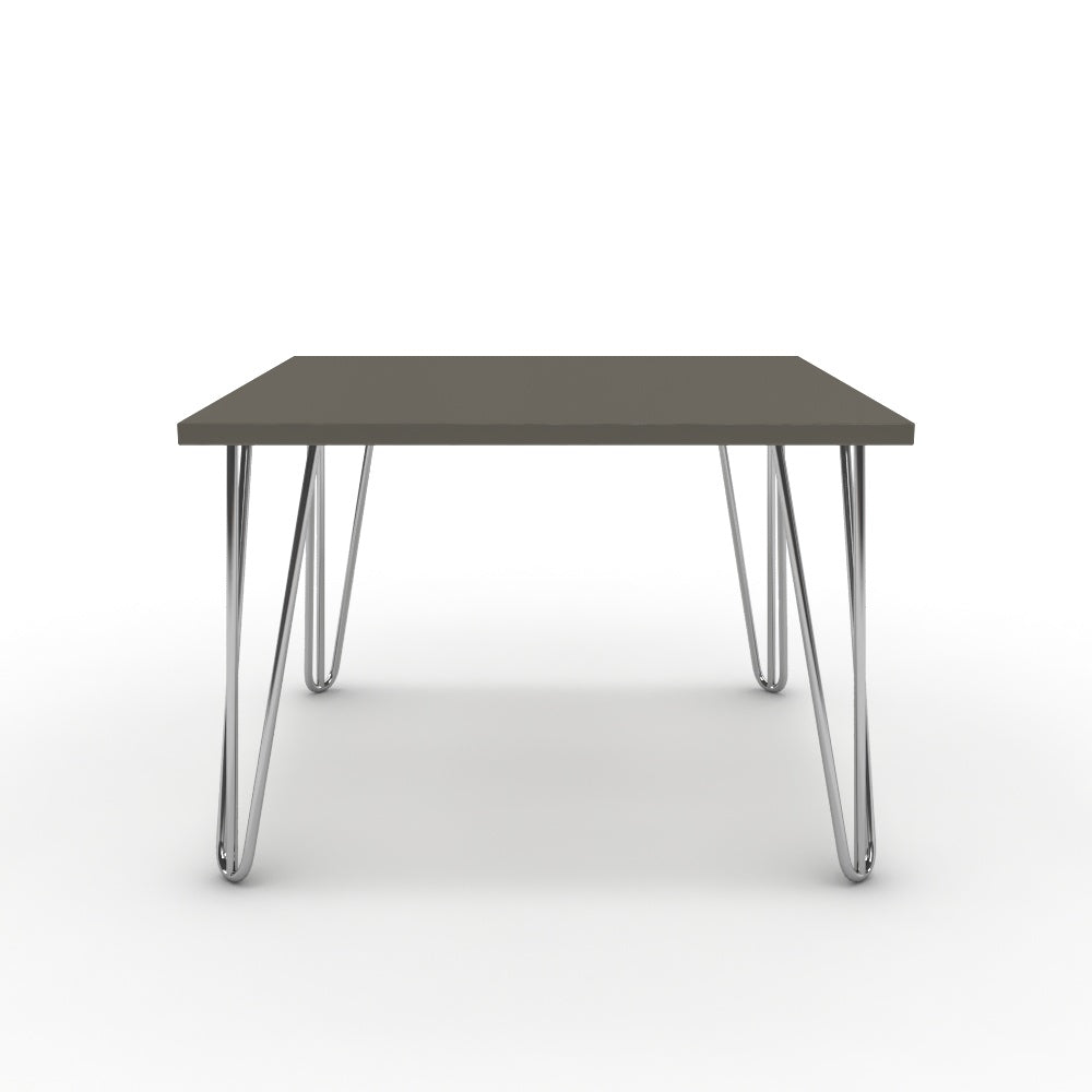 Dohányzóasztal - Linga króm lábbal - Fosszil szürke, méret: 60x60