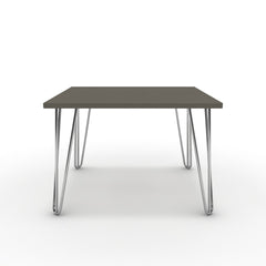 Dohányzóasztal - Linga króm lábbal - Fosszil szürke, méret: 60x60