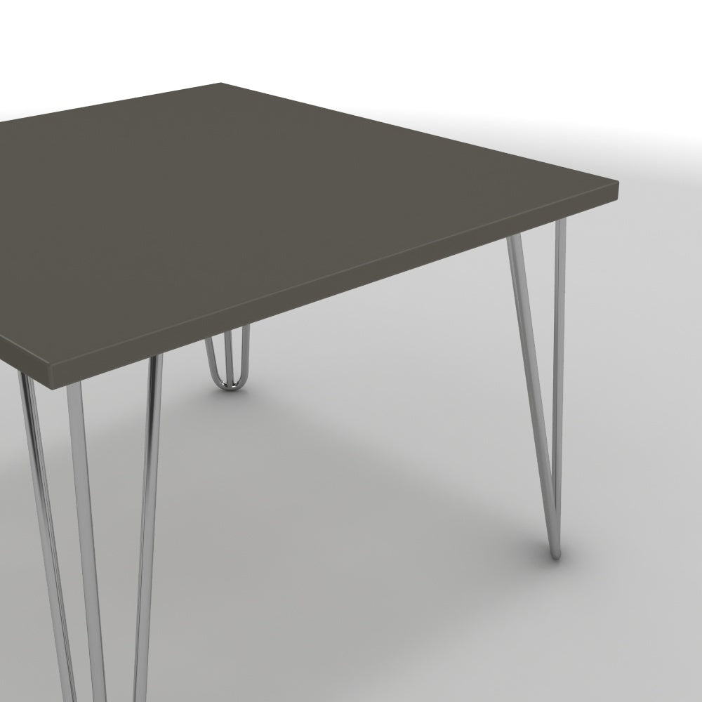 Dohányzóasztal - Linga króm lábbal - Fosszil szürke, méret: 60x60