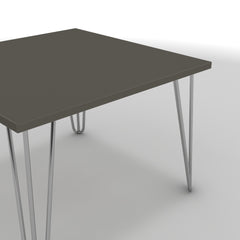 Dohányzóasztal - Linga króm lábbal - Fosszil szürke, méret: 60x60