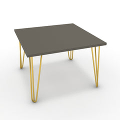 Dohányzóasztal - Linga arany lábbal - Fosszil szürke, méret: 60x60