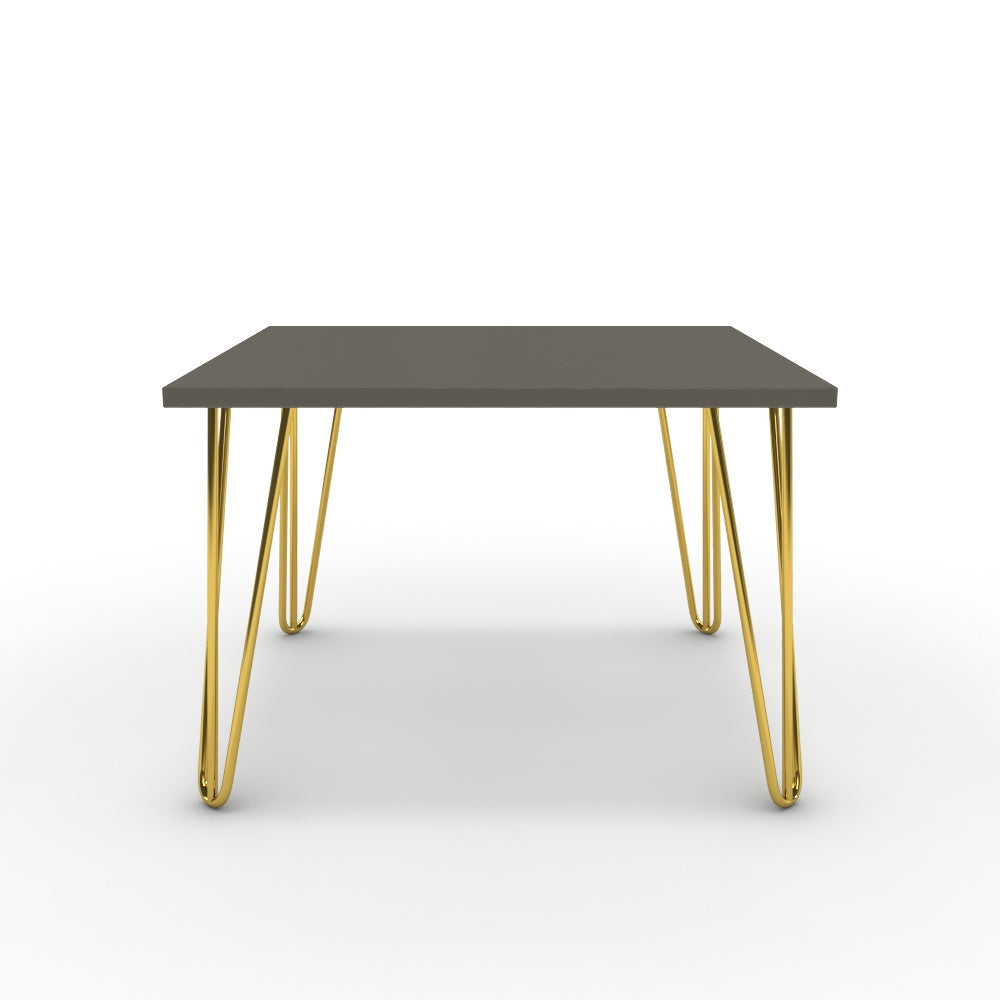 Dohányzóasztal - Linga arany lábbal - Fosszil szürke, méret: 60x60