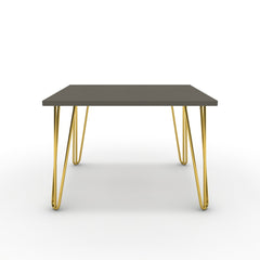 Dohányzóasztal - Linga arany lábbal - Fosszil szürke, méret: 60x60