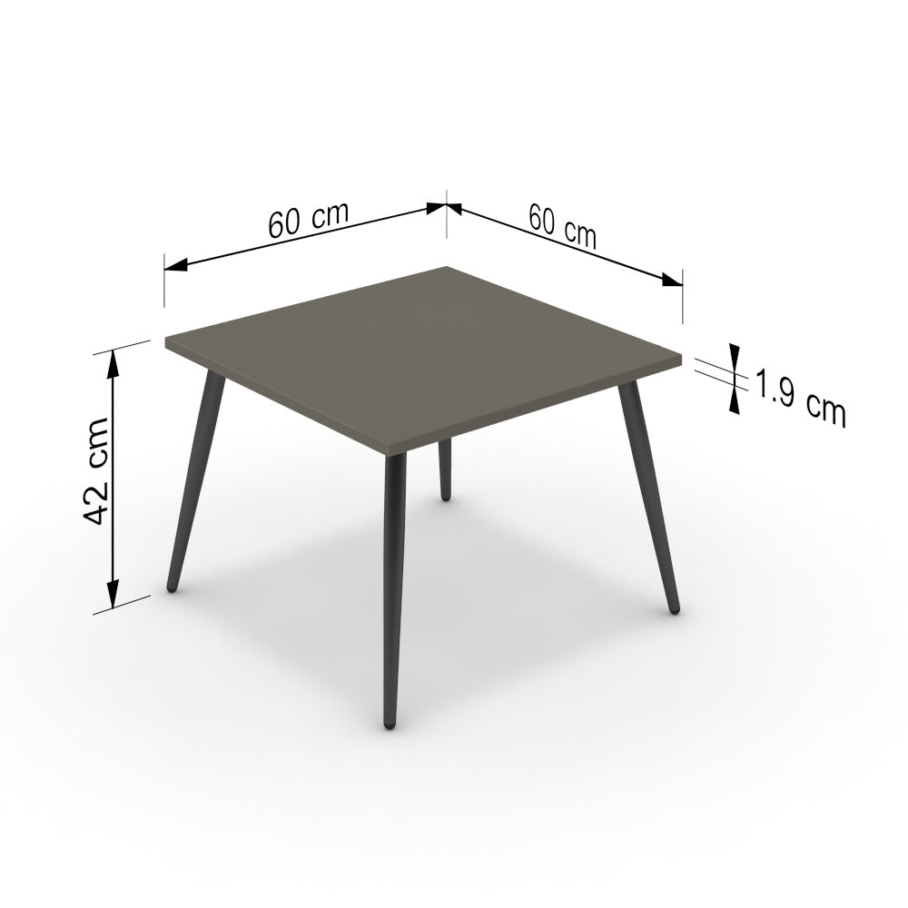 Dohányzóasztal - Manu fekete lábbal - Fosszil szürke, méret: 60x60