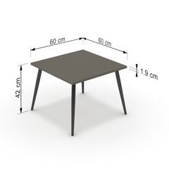 Dohányzóasztal - Manu fekete lábbal - Fosszil szürke, méret: 60x60
