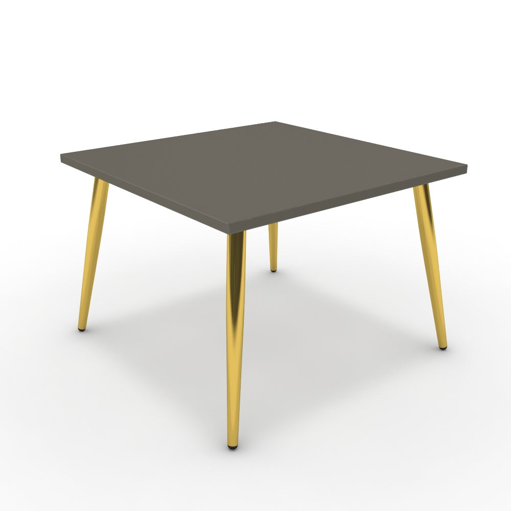 Dohányzóasztal - Manu arany lábbal - Fosszil szürke, méret: 60x60