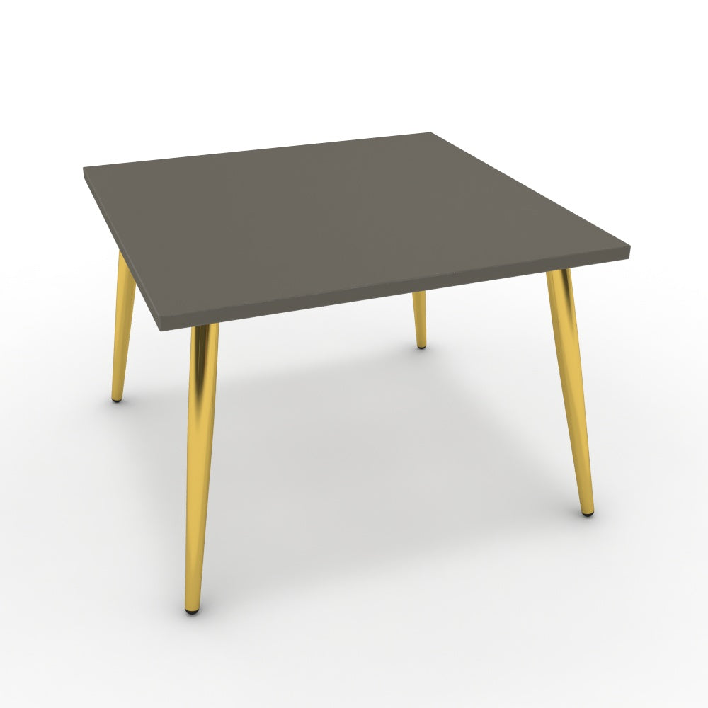 Dohányzóasztal - Manu arany lábbal - Fosszil szürke, méret: 60x60