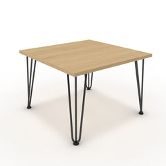 Dohányzóasztal - Linga fekete lábbal - Vicenza tölgy, méret: 60x60