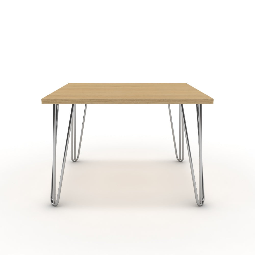 Dohányzóasztal - Linga króm lábbal - Vicenza tölgy, méret: 60x60