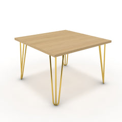 Dohányzóasztal - Linga arany lábbal - Vicenza tölgy, méret: 60x60