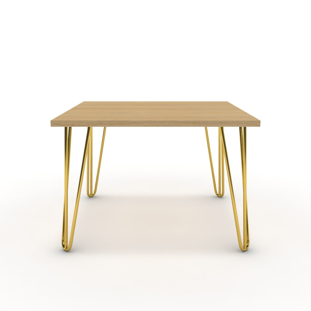 Dohányzóasztal - Linga arany lábbal - Vicenza tölgy, méret: 60x60