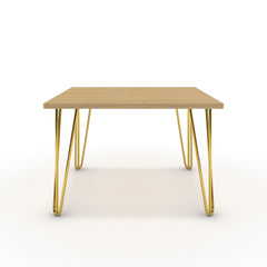 Dohányzóasztal - Linga arany lábbal - Vicenza tölgy, méret: 60x60