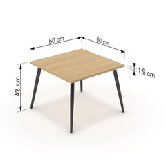 Dohányzóasztal - Manu fekete lábbal - Vicenza tölgy, méret: 60x60