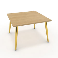 Dohányzóasztal - Manu arany lábbal - Vicenza tölgy, méret: 60x60