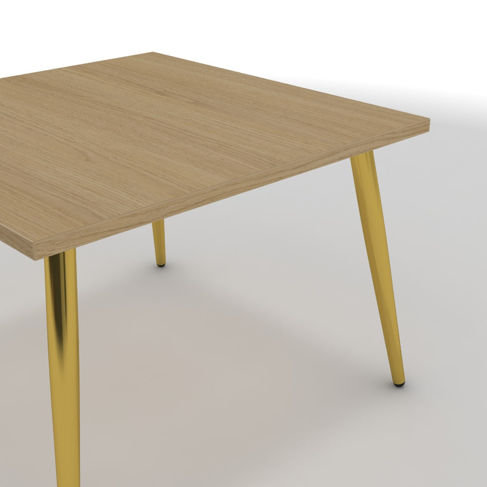 Dohányzóasztal - Manu arany lábbal - Vicenza tölgy, méret: 60x60