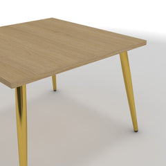 Dohányzóasztal - Manu arany lábbal - Vicenza tölgy, méret: 60x60