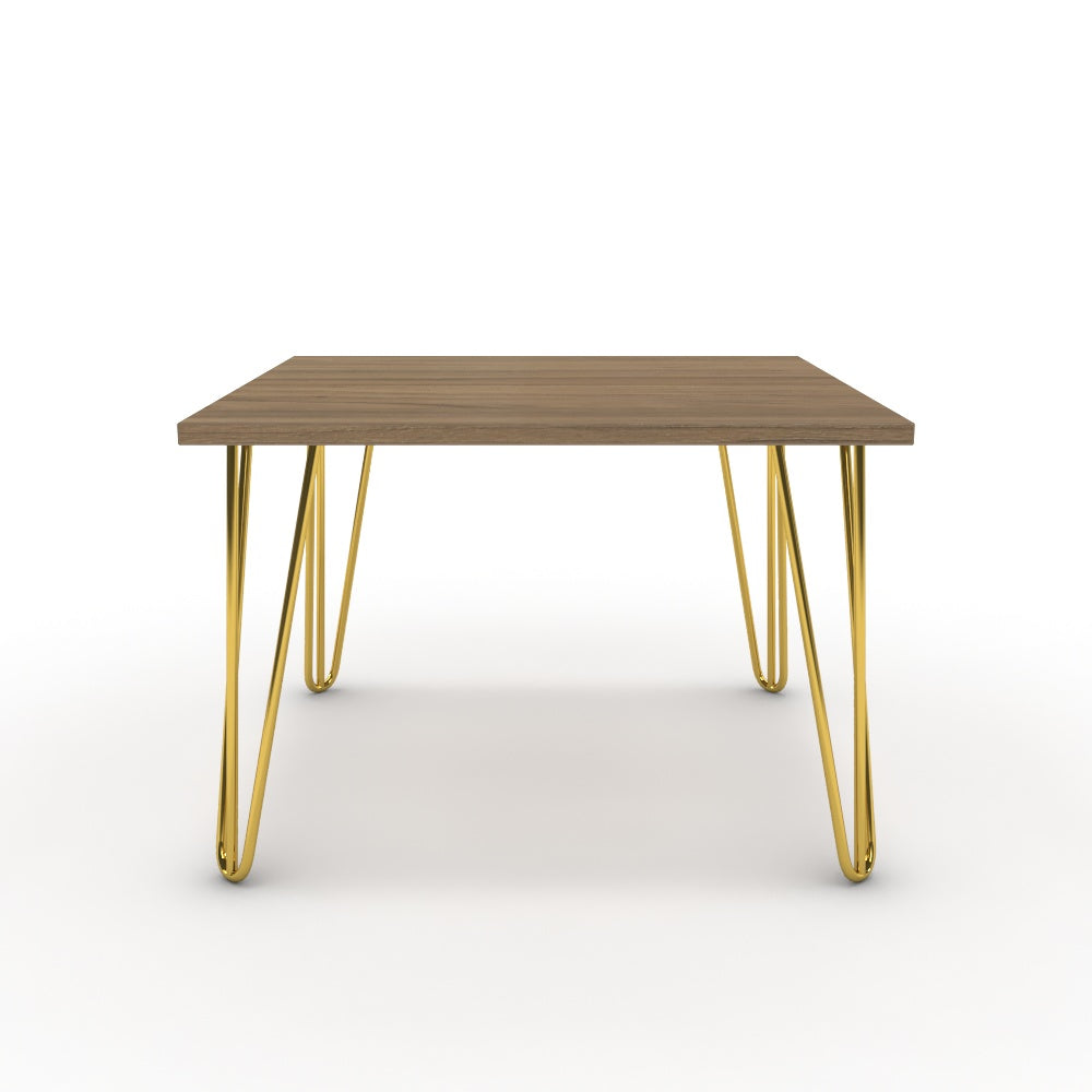 Dohányzóasztal - Linga arany lábbal - Világos rauna szil, méret: 60x60