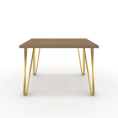 Dohányzóasztal - Linga arany lábbal - Világos rauna szil, méret: 60x60