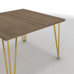 Dohányzóasztal - Linga arany lábbal - Világos rauna szil, méret: 60x60