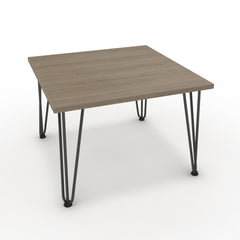 Dohányzóasztal - Linga fekete lábbal - Szürke Vicenza tölgy, méret: 60x60