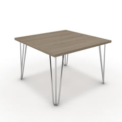 Dohányzóasztal - Linga króm lábbal - Szürke Vicenza tölgy, méret: 60x60