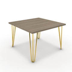 Dohányzóasztal - Linga arany lábbal - Szürke Vicenza tölgy, méret: 60x60