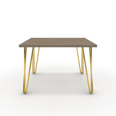 Dohányzóasztal - Linga arany lábbal - Szürke Vicenza tölgy, méret: 60x60