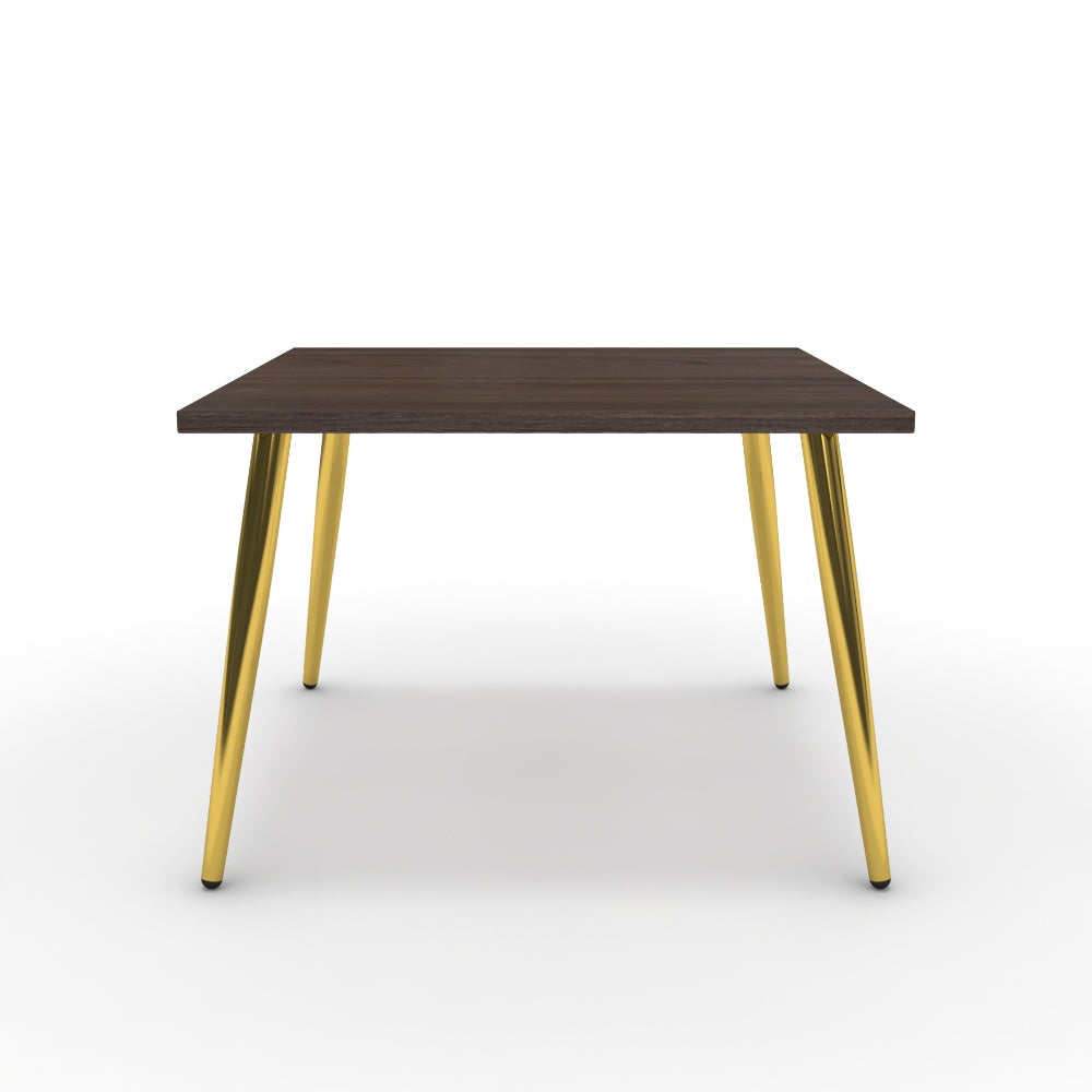 Dohányzóasztal - Manu arany lábbal - Sötét rauna szil, méret: 60x60