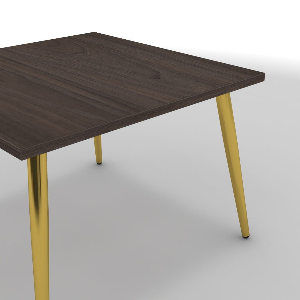 Dohányzóasztal - Manu arany lábbal - Sötét rauna szil, méret: 60x60