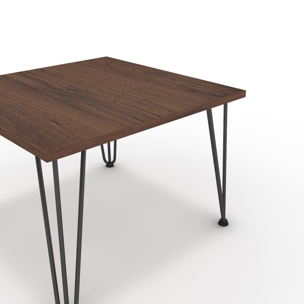 Dohányzóasztal - Linga fekete lábbal - Mogyoró, méret: 60x60