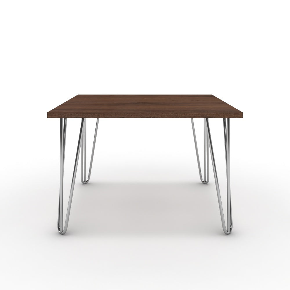 Dohányzóasztal - Linga króm lábbal - Mogyoró, méret: 60x60