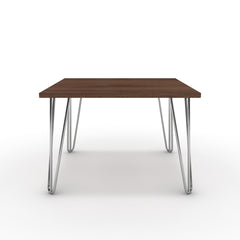 Dohányzóasztal - Linga króm lábbal - Mogyoró, méret: 60x60